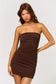 Textured Mini Brown Dress