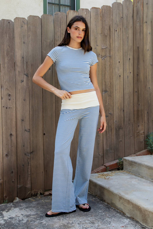 The Mataya Foldover Waist Wide Leg Pants
