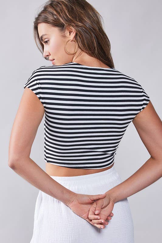 BETTY SUNRAY STRIPED CROP TOP