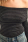 Striped Knit Foldover Off-Shoulder Bodysuit