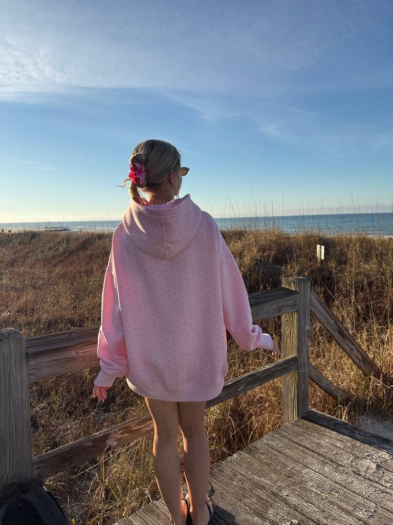 Light Pink Polka Dot Hoodie