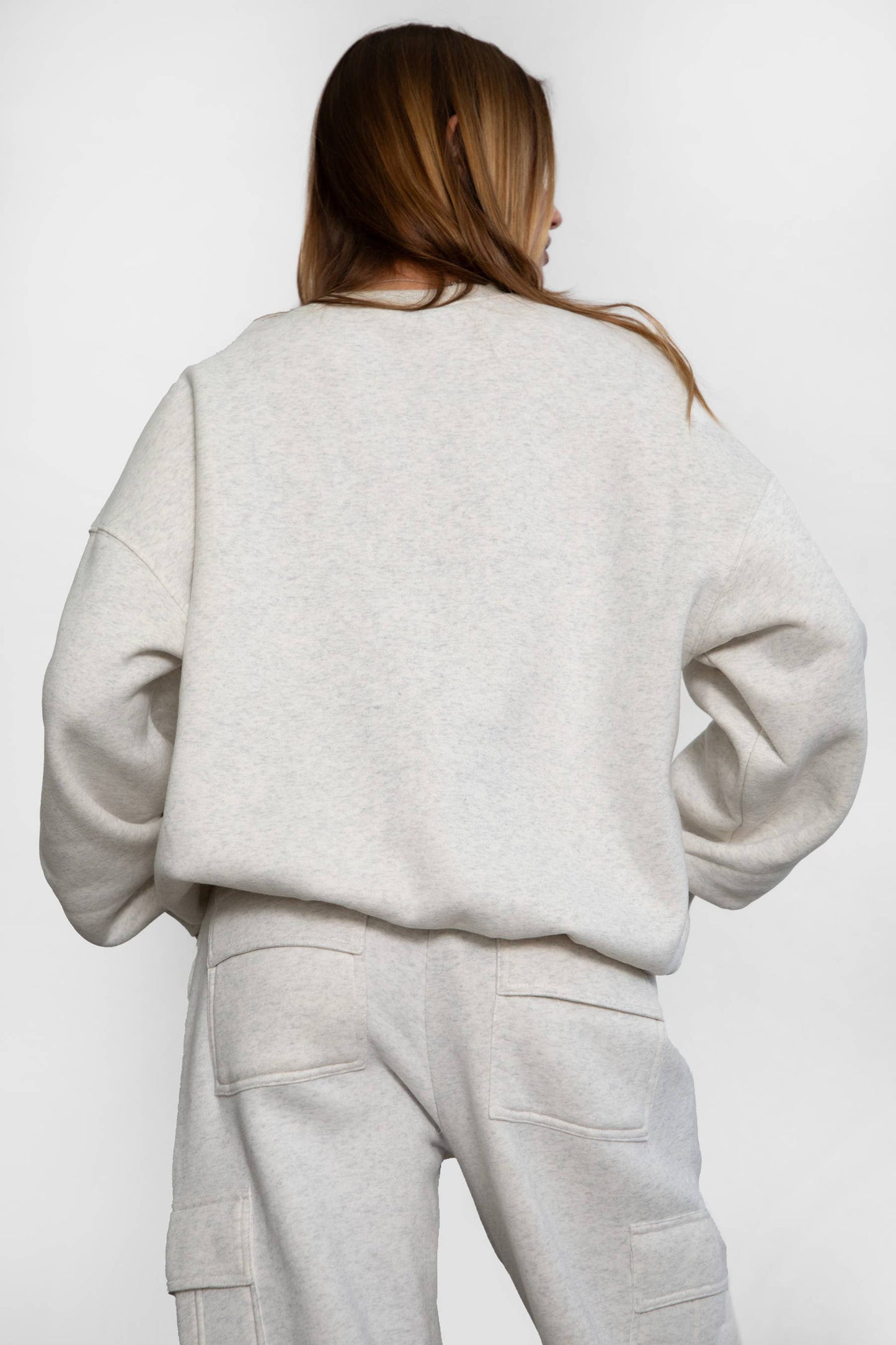Fleece Crew Neck Lounge Pullover Sweatshirt