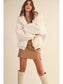 Oversized Faux Fur Hooded Jacket with Pockets