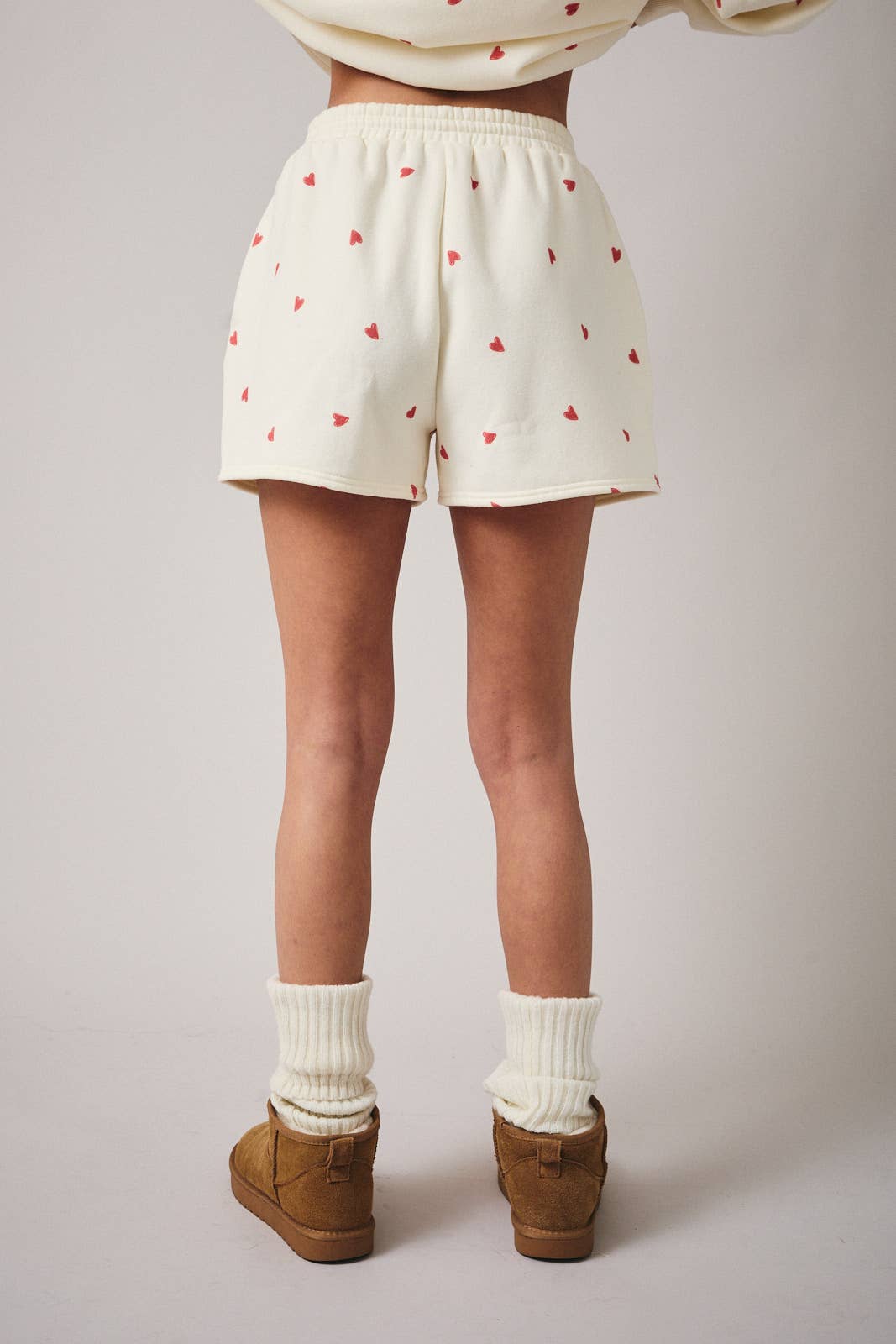 Heart Print Sweat Shorts