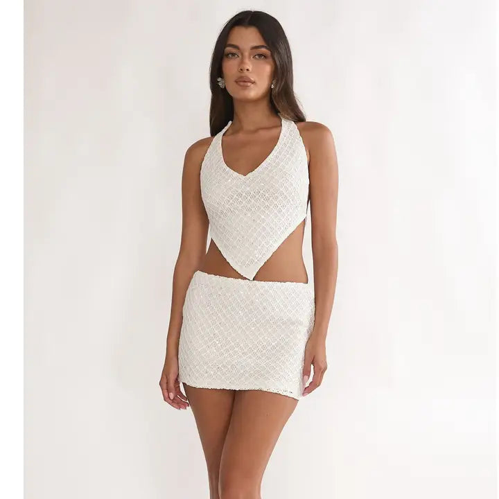Two Piece Top and Skirt Set