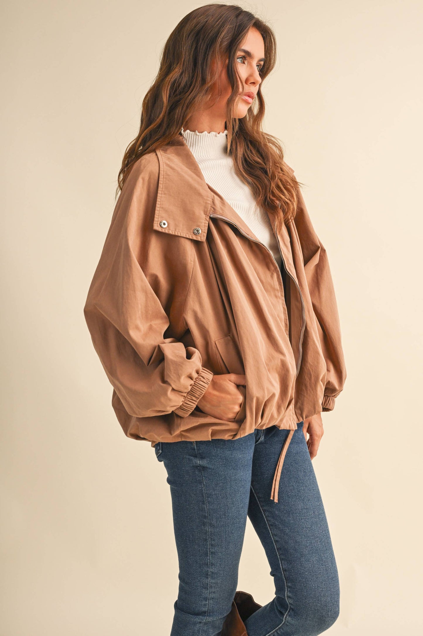 Funnel Neck Lightweight Jacket