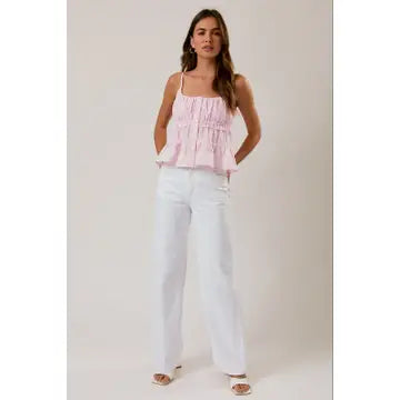 Pink Gingham Tank Top