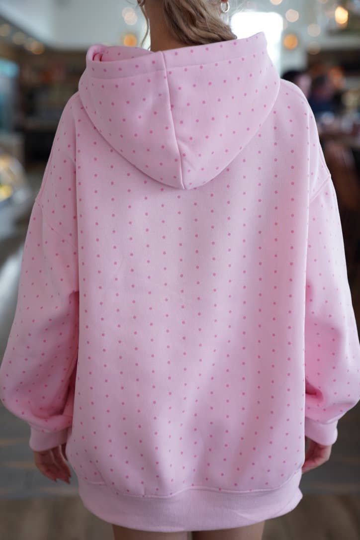 Light Pink Polka Dot Hoodie