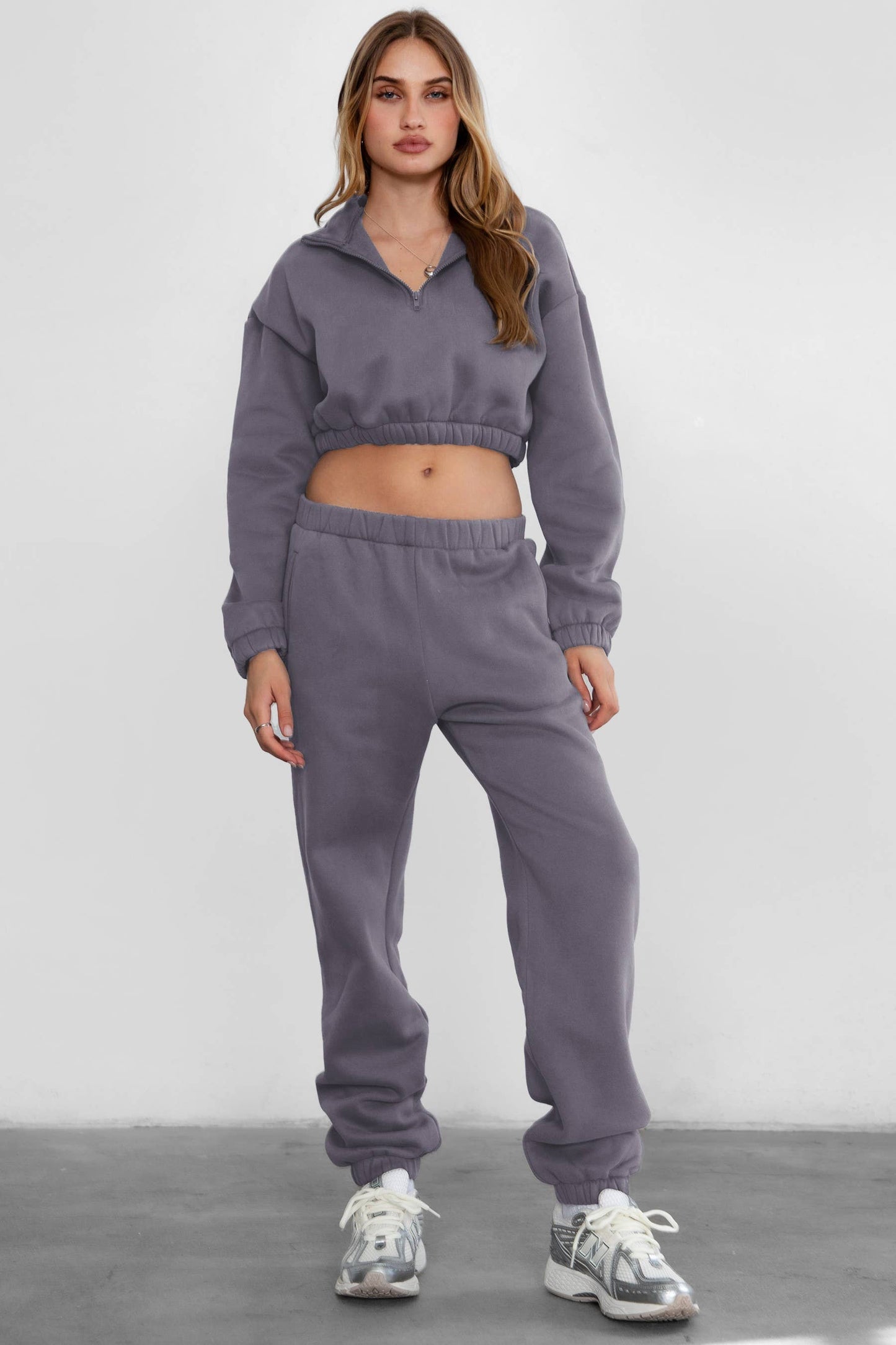 Fleece Lounge High Waist Sweatpants With Pockets