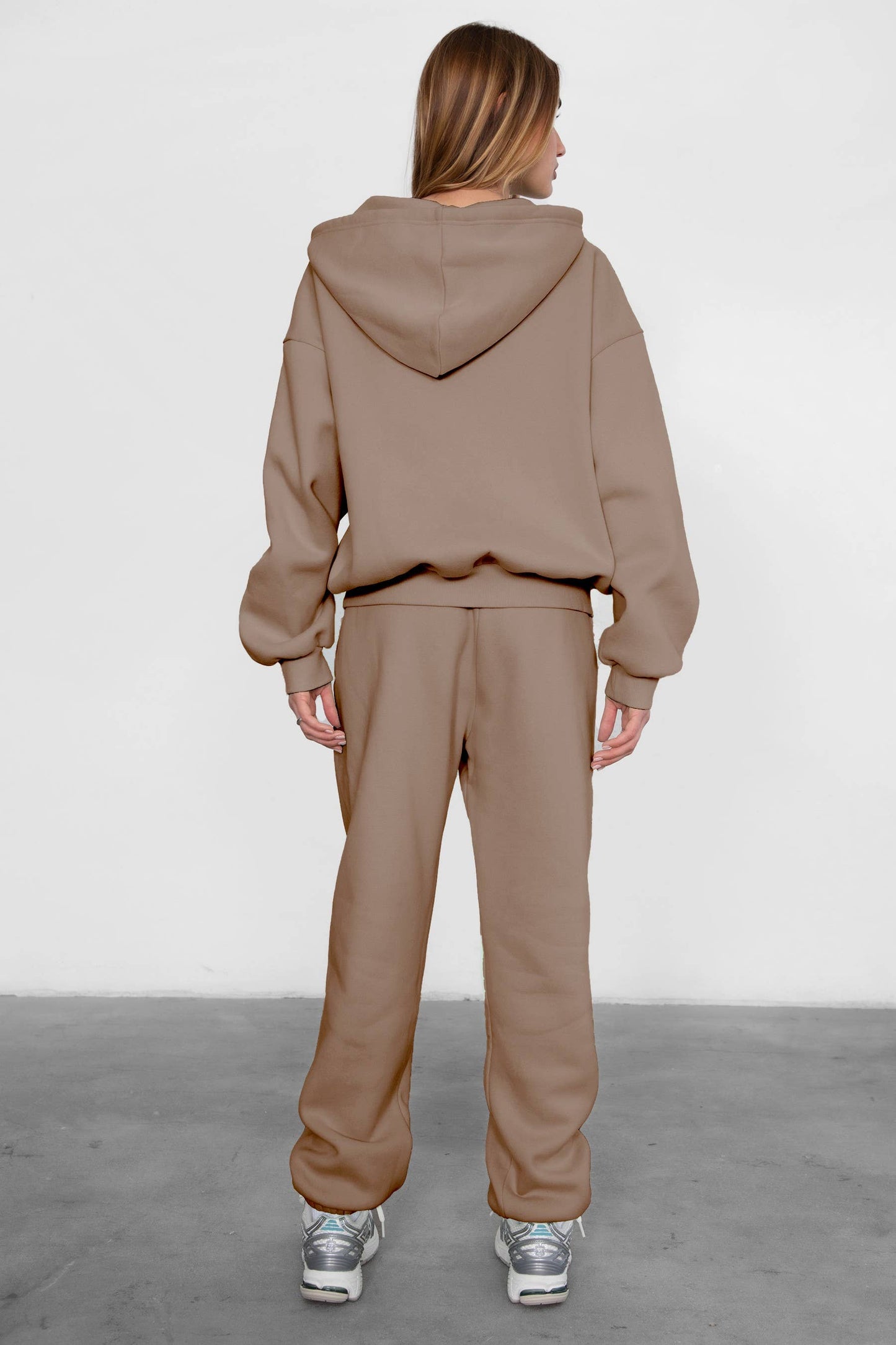 Plush Fleece Loose Fit Zip Up Hoodie With Pockets