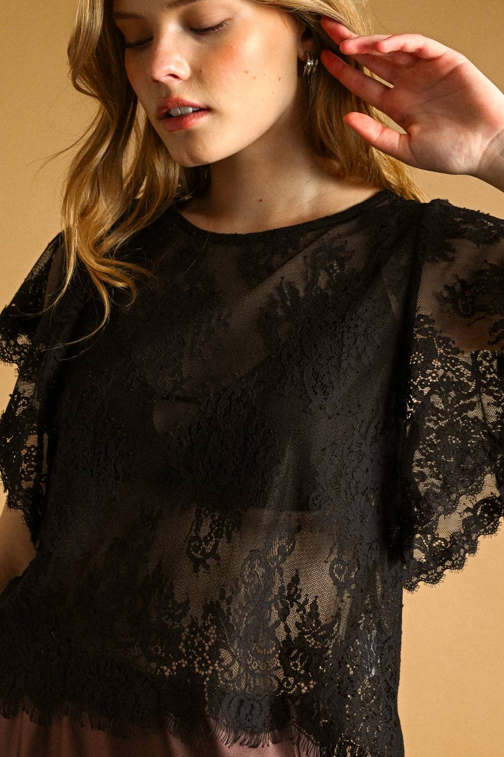 Lace Scalloped Top