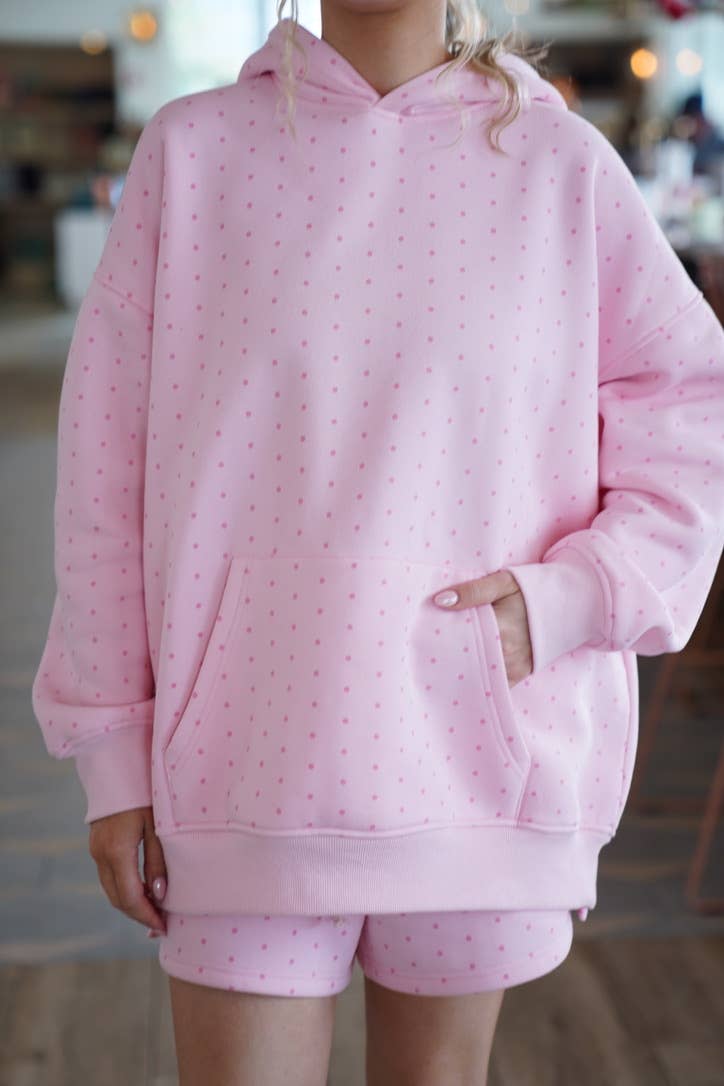 Light Pink Polka Dot Hoodie