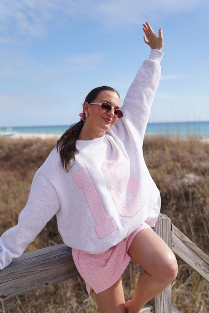 18 Pink Polka Dot Mockneck