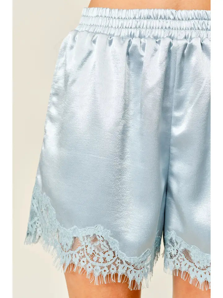 Satin Lace Shorts