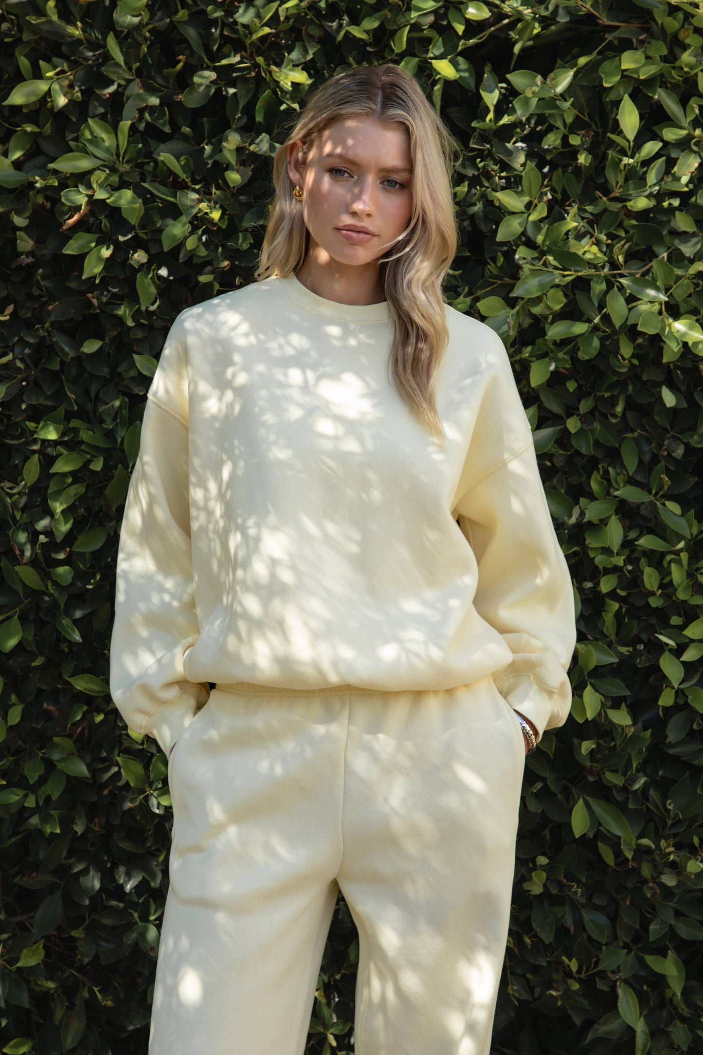 Fleece Crew Neck Lounge Pullover Sweatshirt
