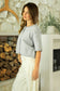 Roll Neck Drop Shoulder Short Sleeve Knit Sweater