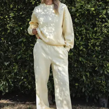 Butter Yellow Wide Leg Sweatpants