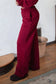 Fleece Wide Leg Sweatpants Stretch Waist & Pocket