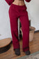 Fleece Wide Leg Sweatpants Stretch Waist & Pocket