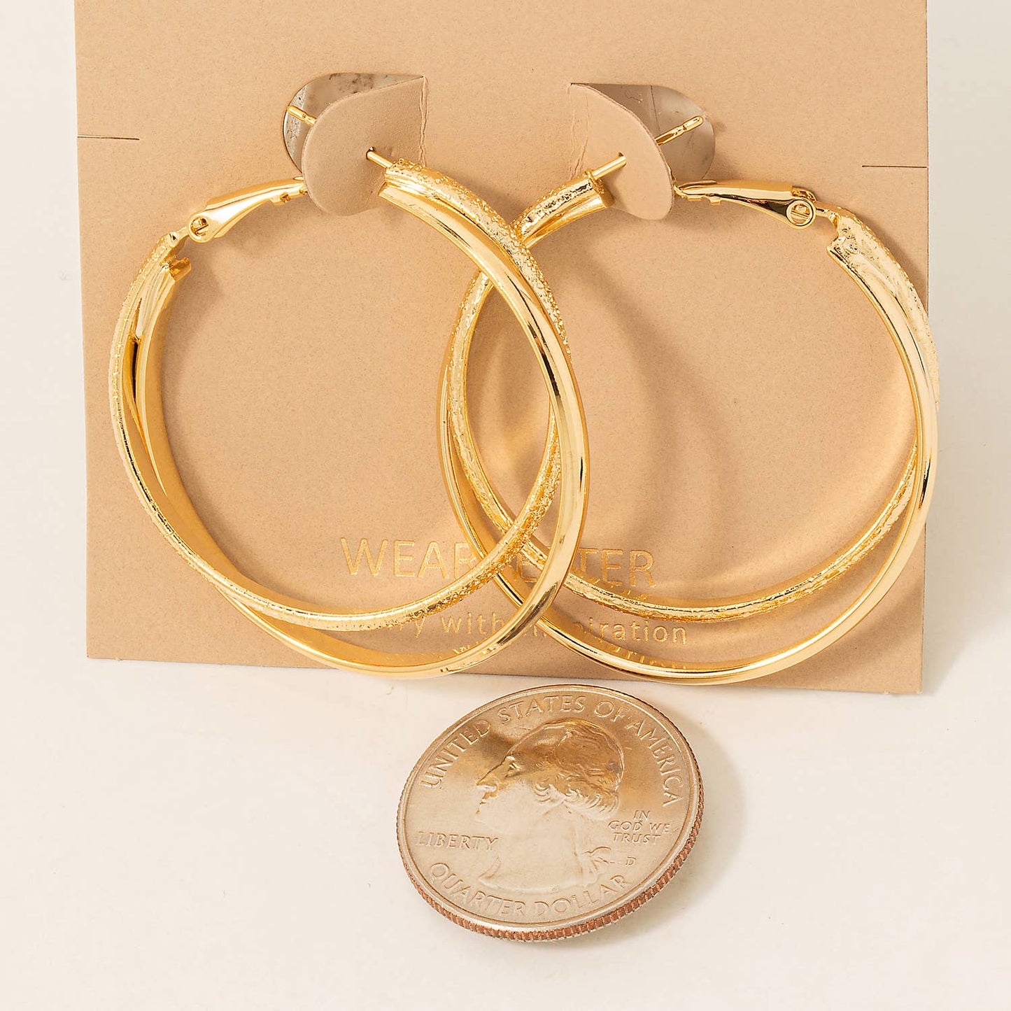 Layered Metallic Latch Hoop Earrings