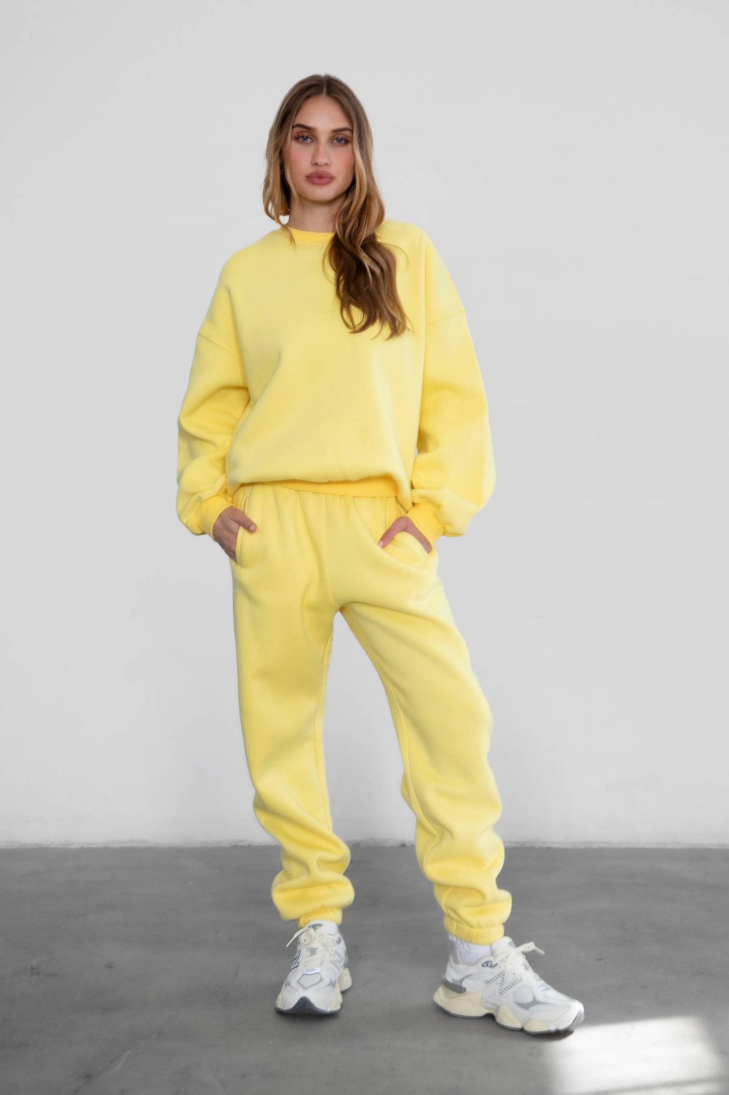 Fleece Lounge High Waist Sweatpants With Pockets