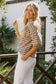 Oversized Striped Knit Short Sleeve Top