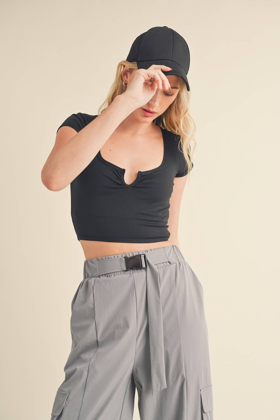 The Whitney Scoop Neck Cropped Top