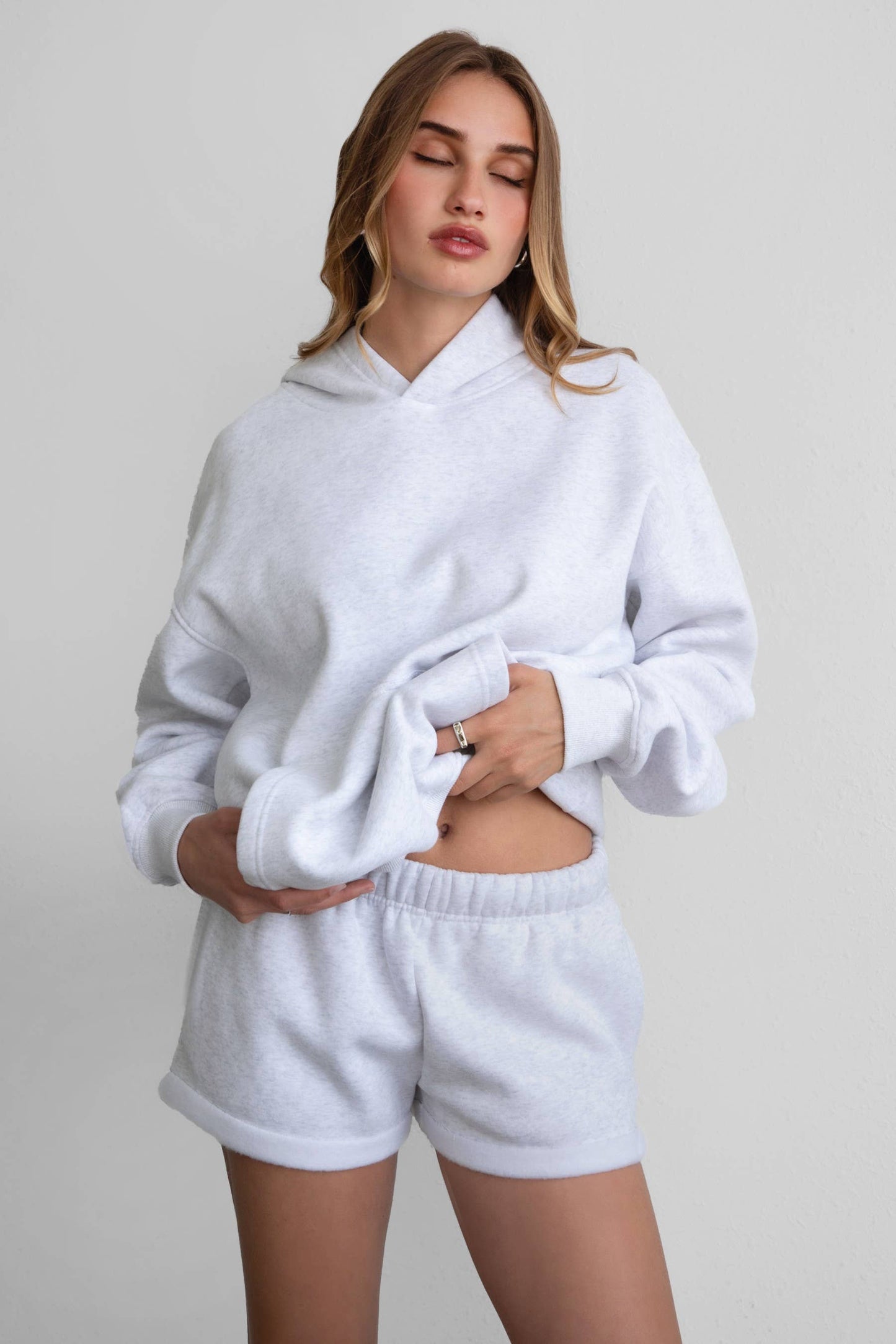 Fleece Low Rise Foldover Lounge Shorts