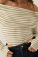 Striped Knit Foldover Off-Shoulder Bodysuit