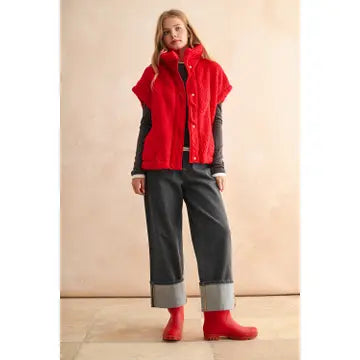 Teddy Fabric Red Vest