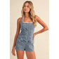 Denim Romper with Lace Detail