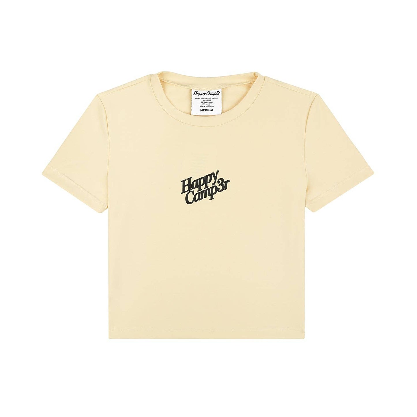 Happy Camp3r Puff Series T-Shirt - Cream/Charcoal Gray