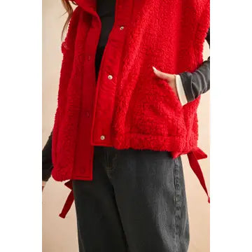 Teddy Fabric Red Vest