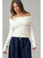 Ribbed Off-Shoulder Long Sleeve Sweater