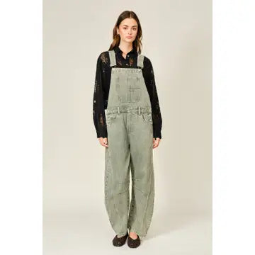 Olive Denim Overalls