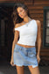 Assymetrical Neckline One Shoulder Tank Top