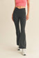 The Delaney Black High Waist Crossover Flare Legging