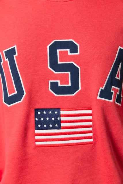 Red USA Crewneck