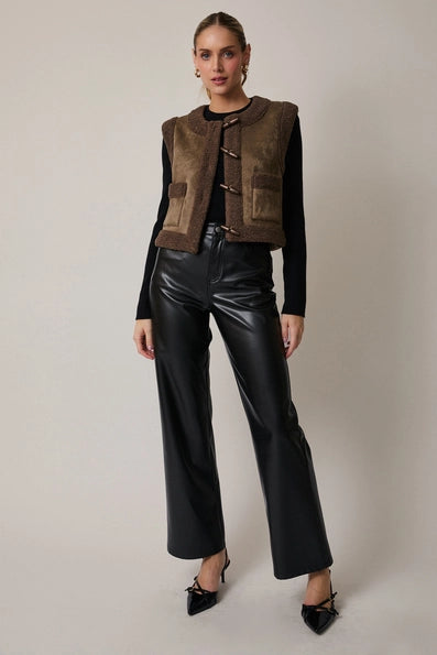 Suede and Sherpa Vest