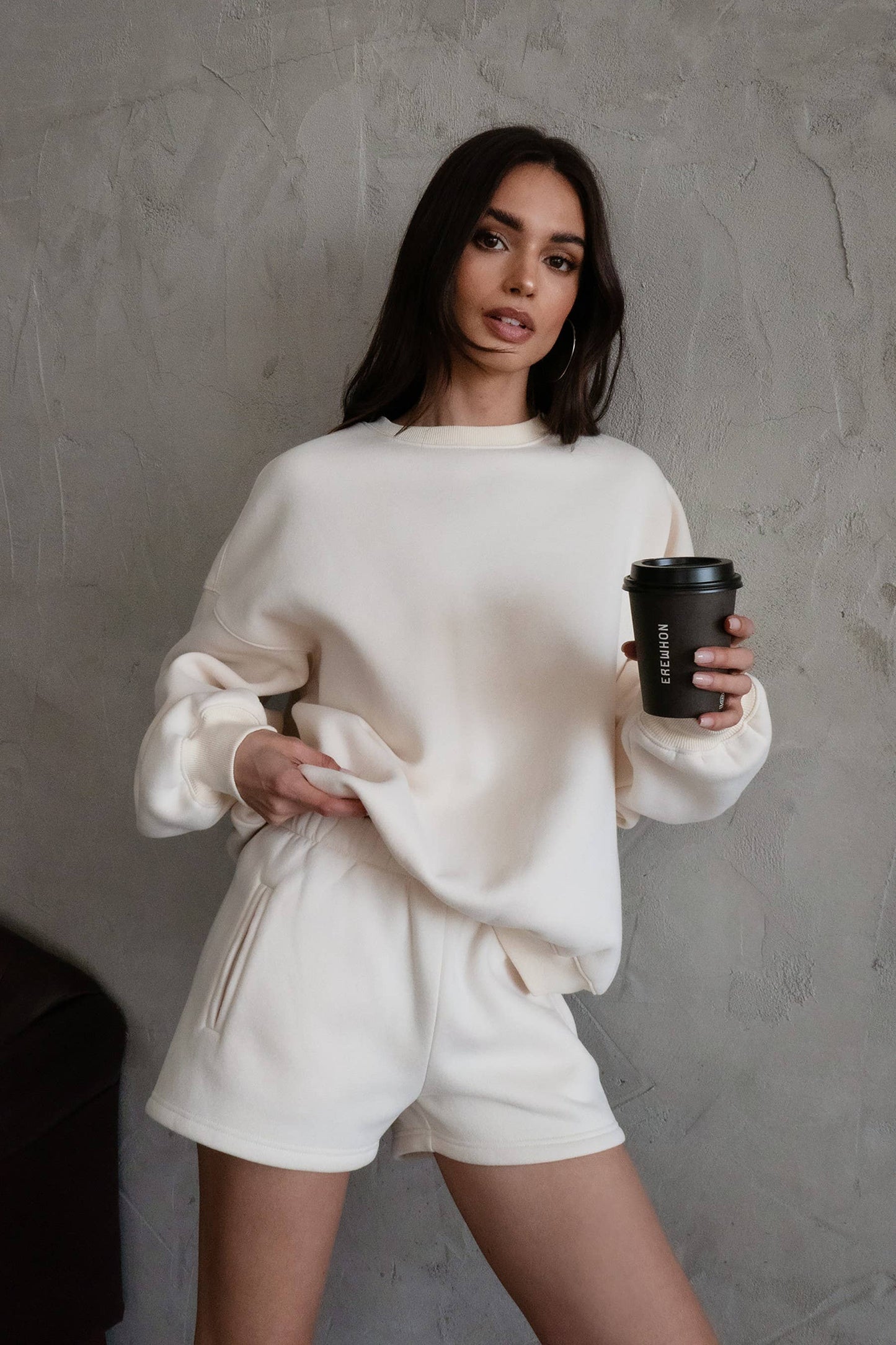 Fleece Crew Neck Lounge Pullover Sweatshirt