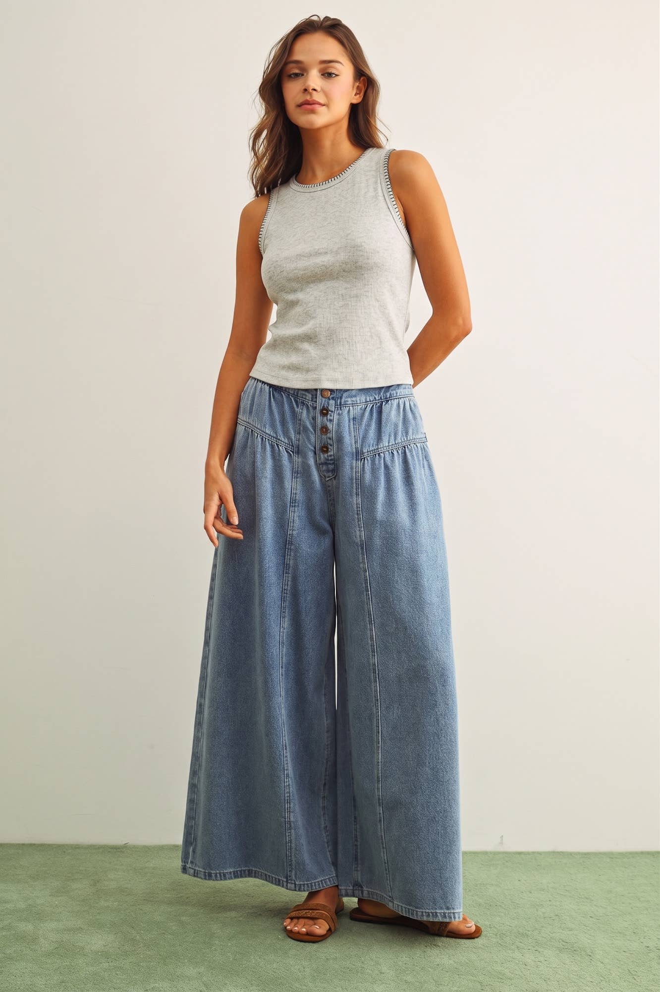 Tank Top with Stitching Detail