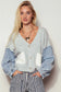 Denim Sleeve Knit Cardigan