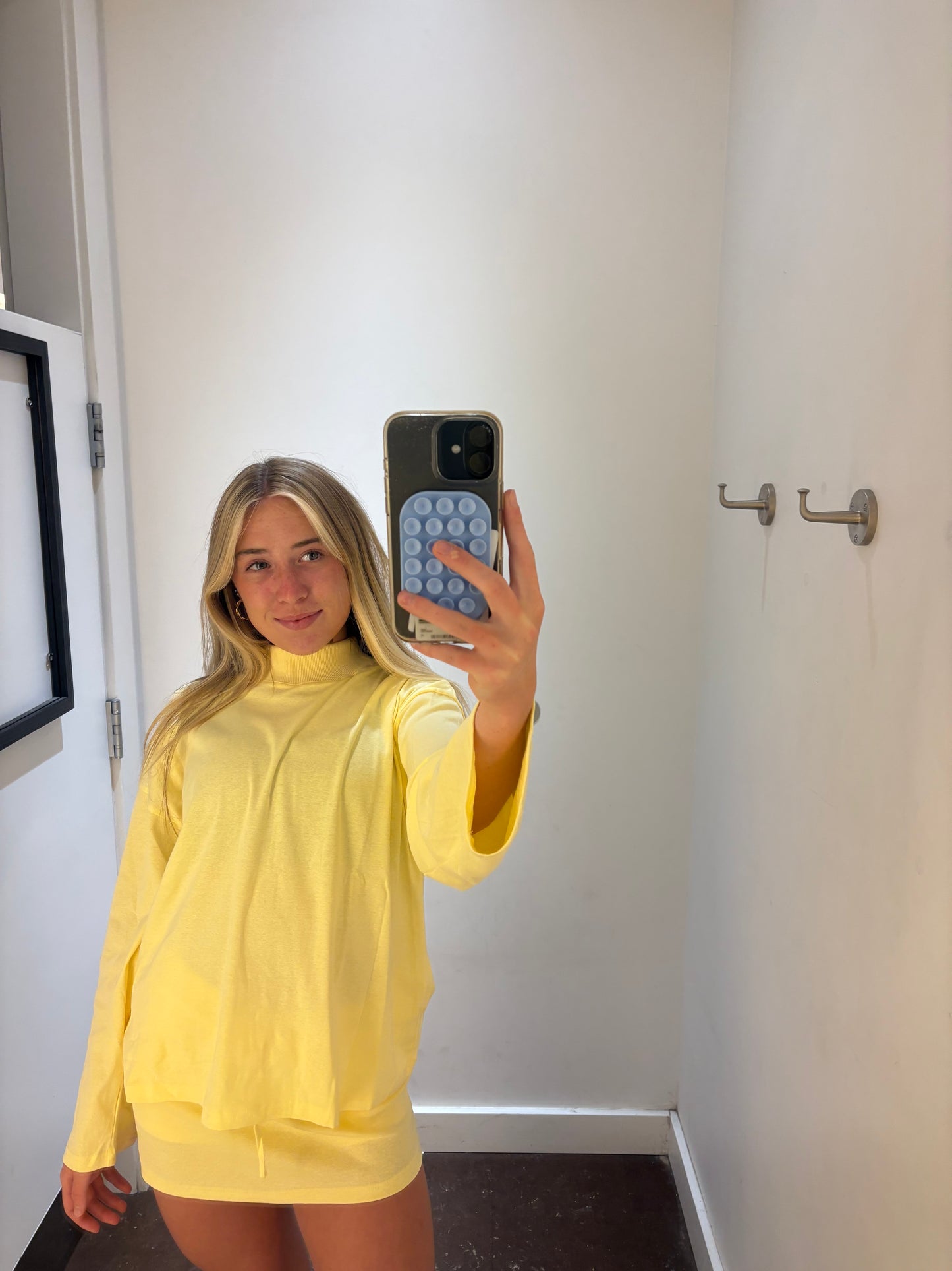 Butter Yellow Mock Neck and Skort Set