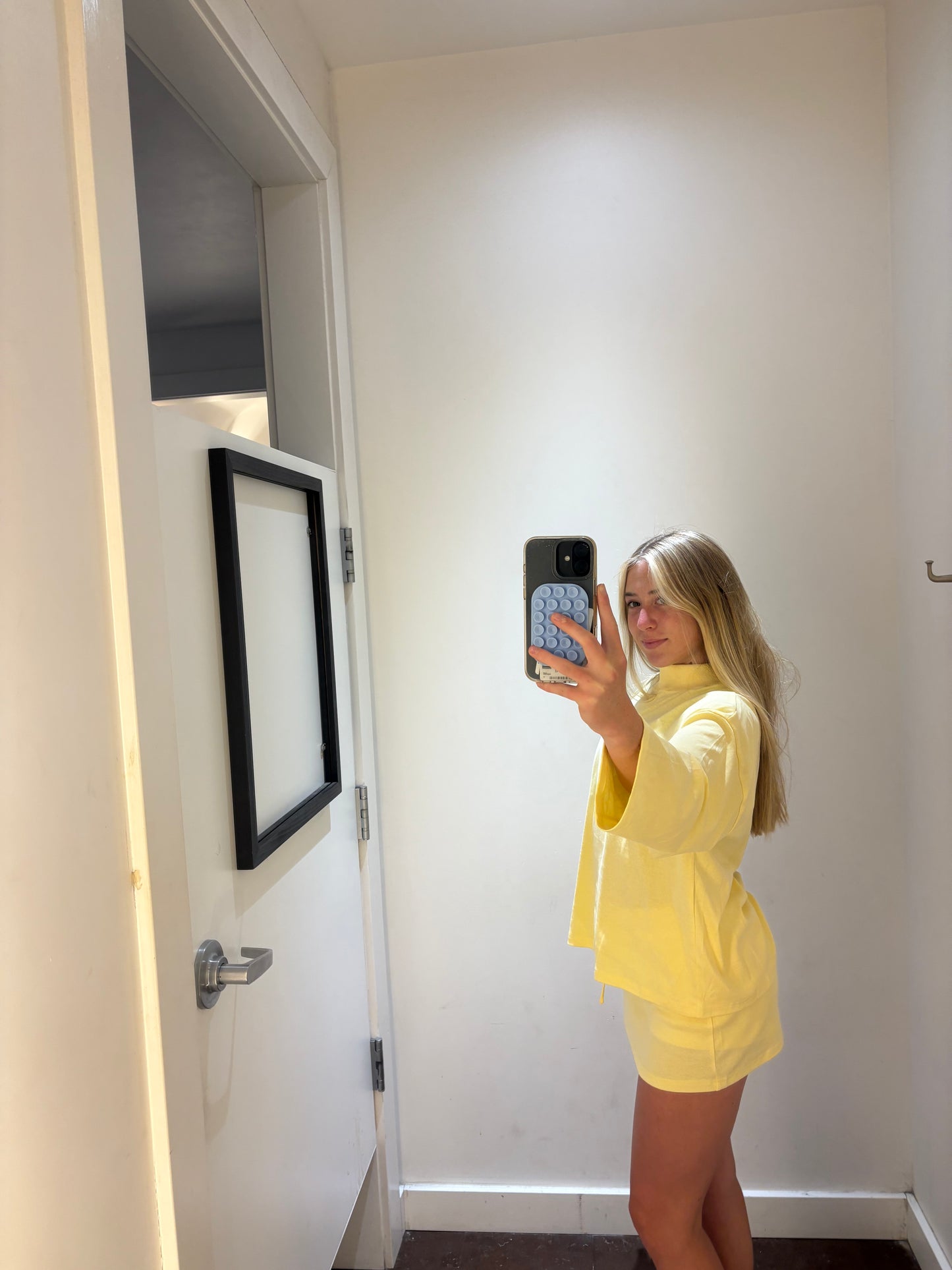 Butter Yellow Mock Neck and Skort Set