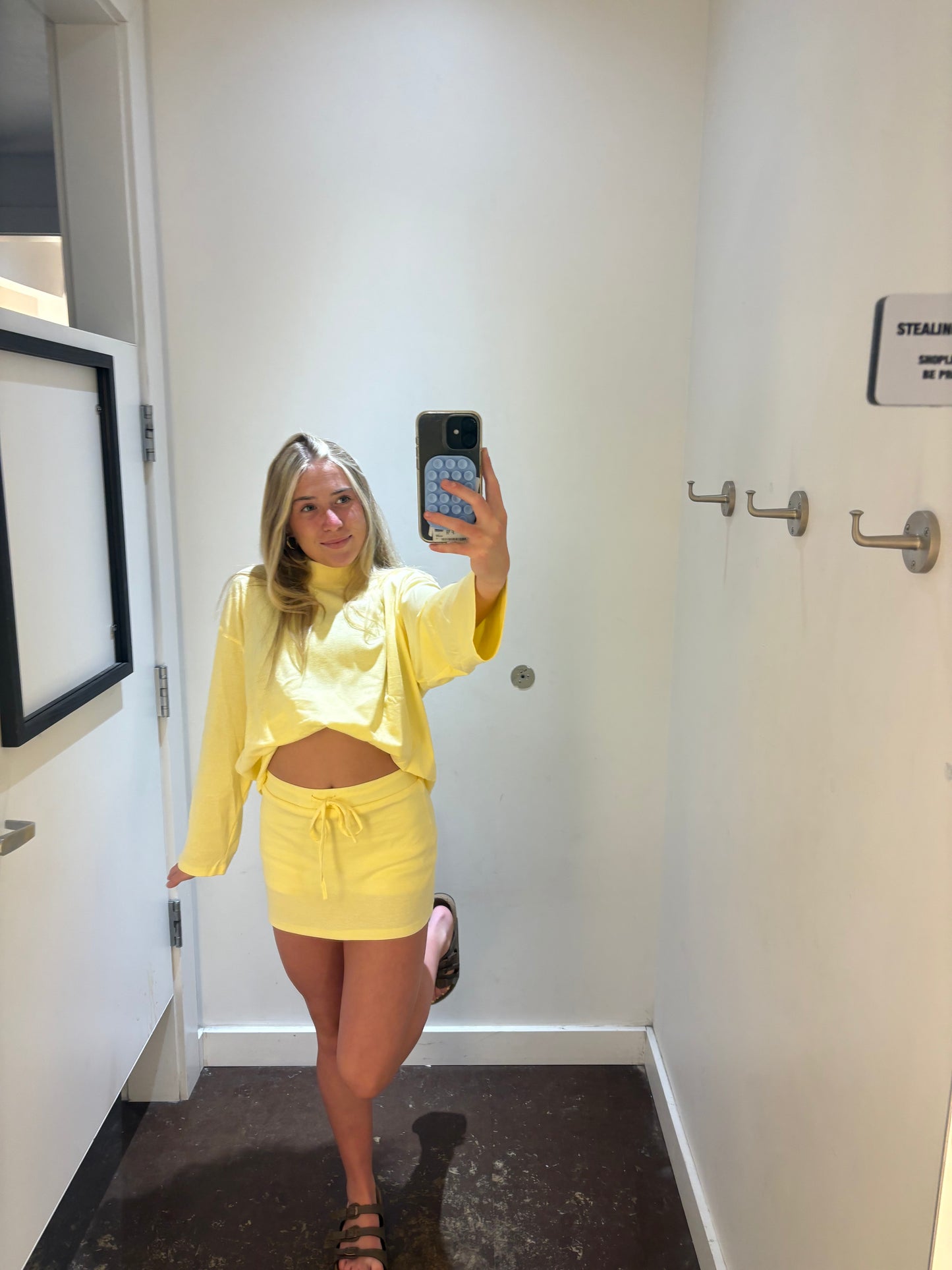 Butter Yellow Mock Neck and Skort Set