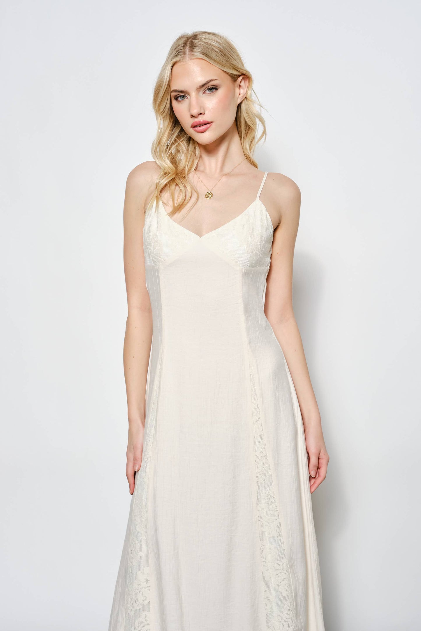 Ivory dress with Lace Detail