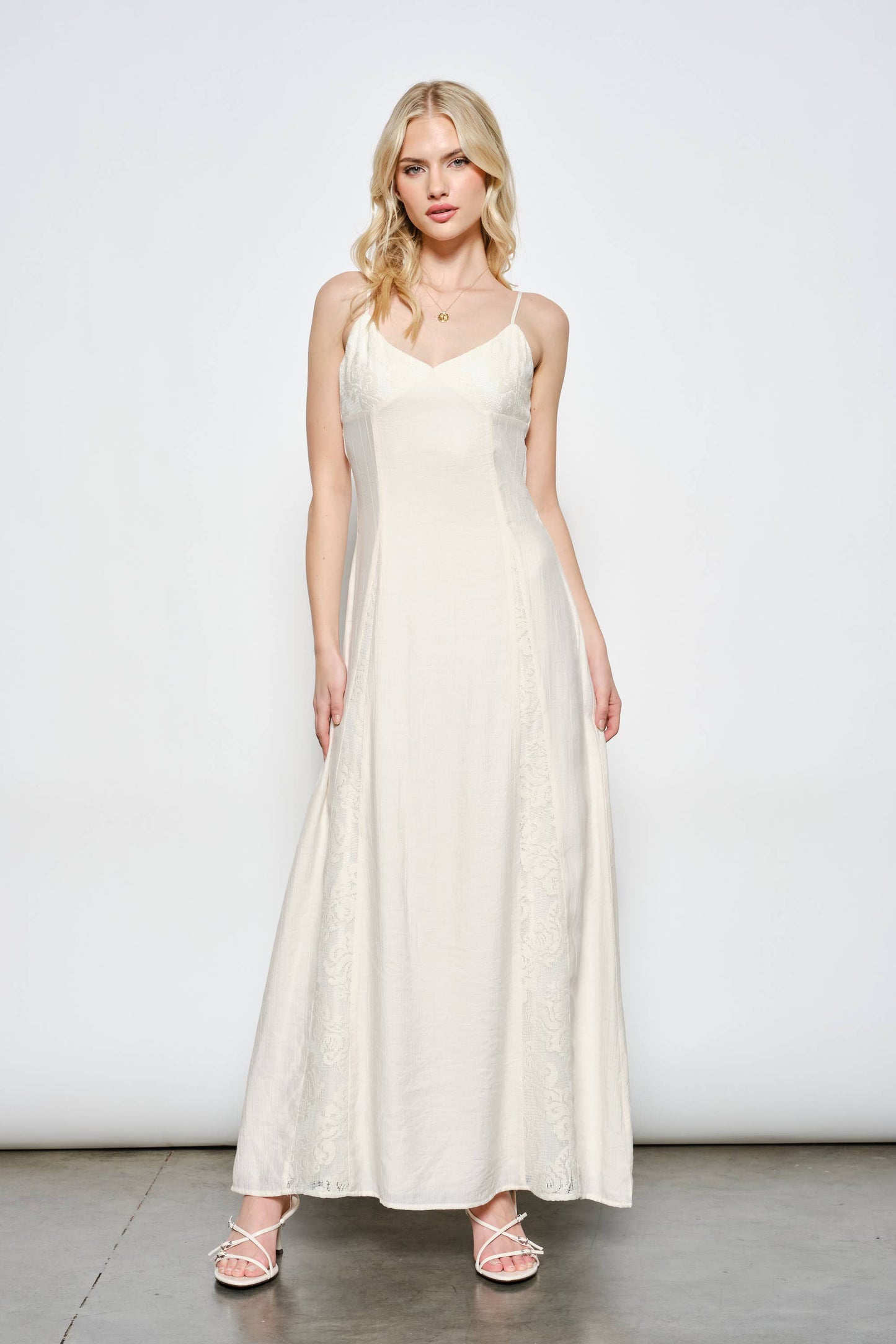 Ivory dress with Lace Detail
