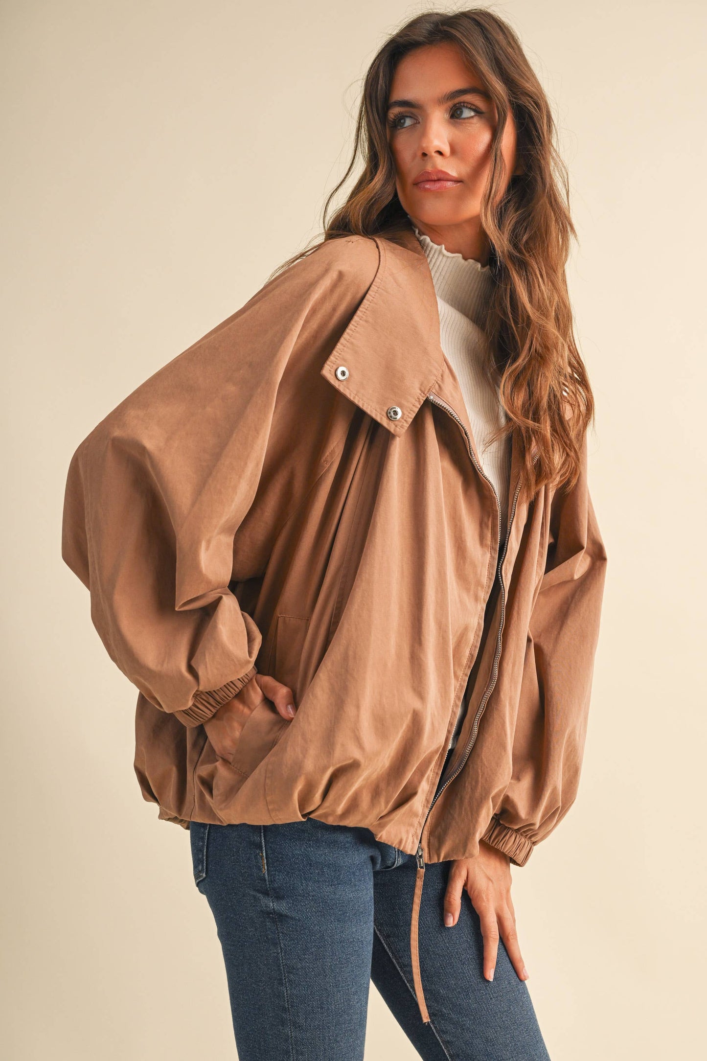 Funnel Neck Lightweight Jacket