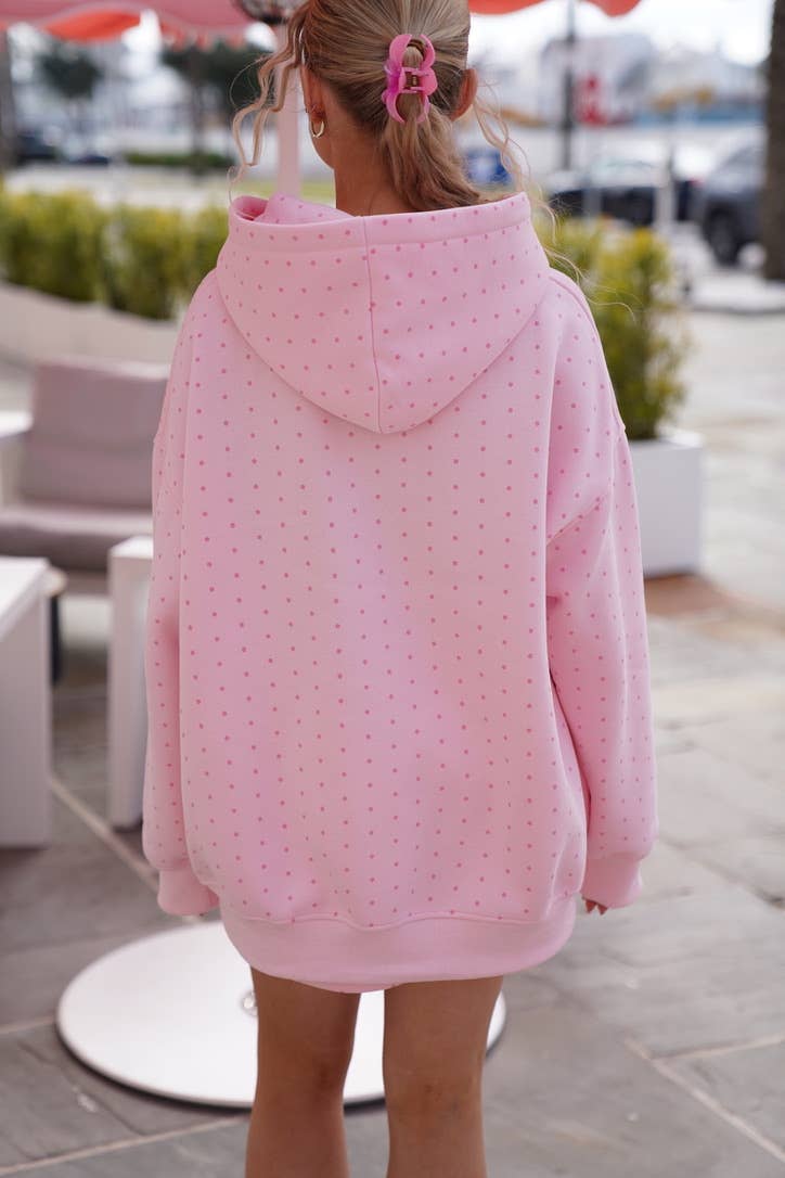 Light Pink Polka Dot Hoodie