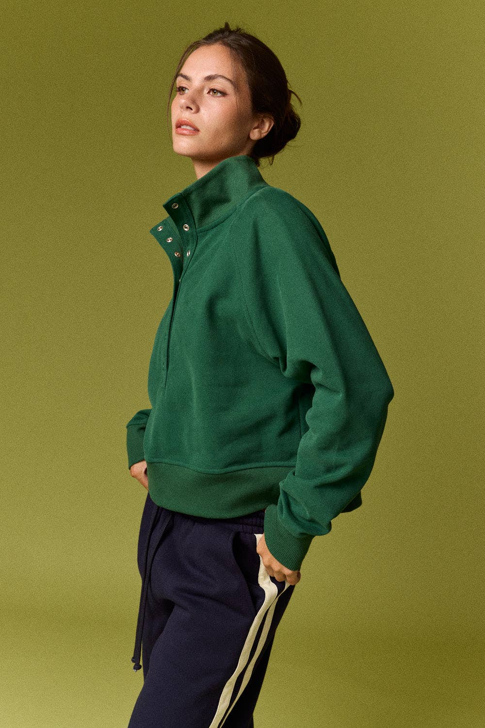 The Grace Snap Button Mock Neck Pullover